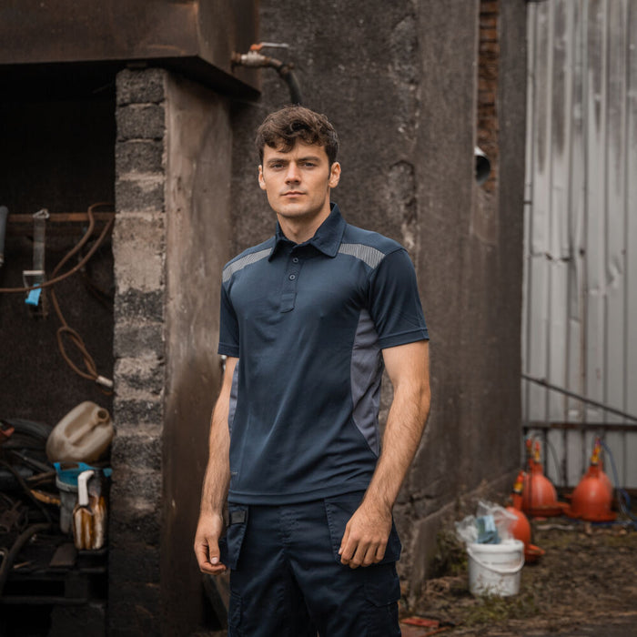 Xpert Pro Stretch Polo Shirt Navy Grey