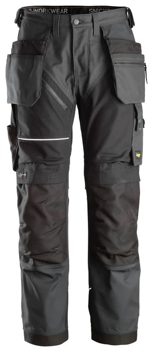 6214 SNICKERS RUFFWORK CANVAS WORK TROUSERS WITH HOLSTER POCKETS STEEL GREY
