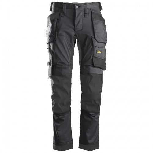 SNICKERS ALLROUNDWORK STRETCH TROUSERS WITH HOLSTER POCKETS Grey Black