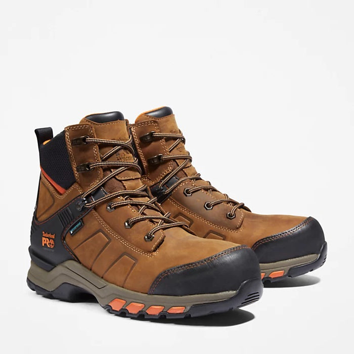 TIMBERLAND PRO® HYPERCHARGE 6 INCH COMPOSITE SAFETY TOE WORK BOOT FOR MEN IN BROWN