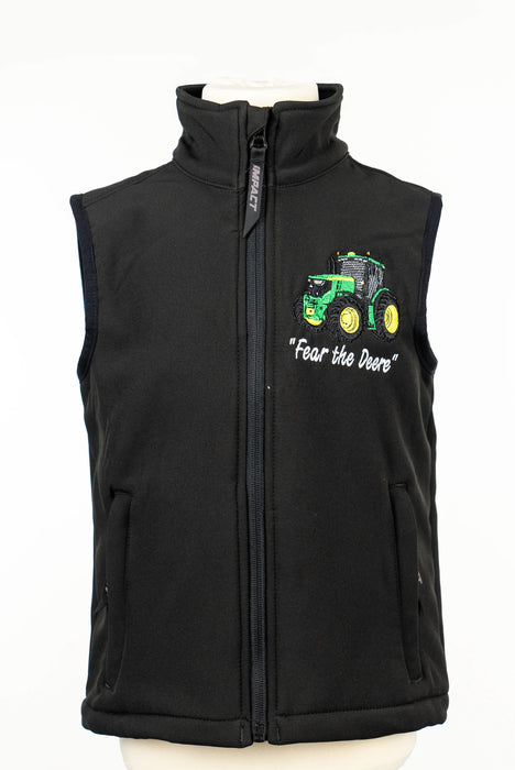 Childrens Softshell Gilet - Tractor (Green) - Black
