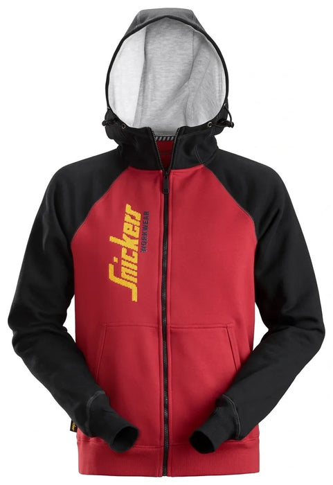 Logo Full Zip Hoodie Red