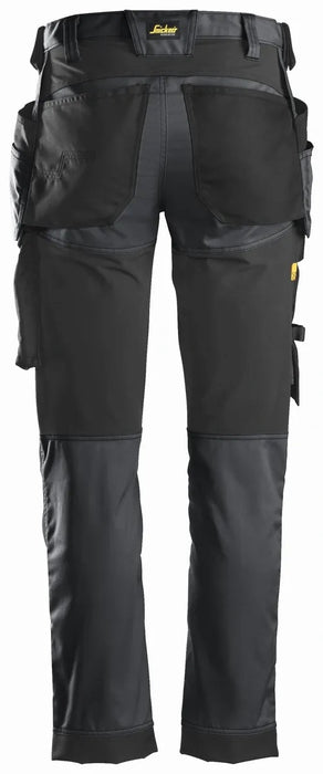 SNICKERS ALLROUNDWORK STRETCH TROUSERS WITH HOLSTER POCKETS Grey Black
