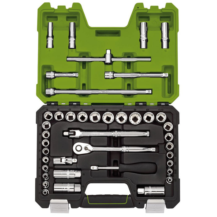 Draper Expert MM/AF Combined Socket Set, 3/8" Green (41 Piece) (04464)