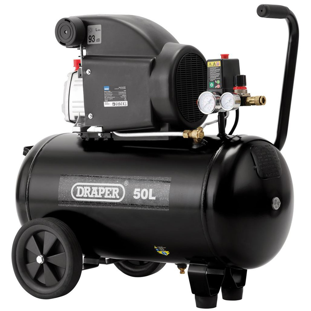 Draper 230V 50L Direct Drive Air Compressor, 1.5kW/2HP (24981) — Trades ...