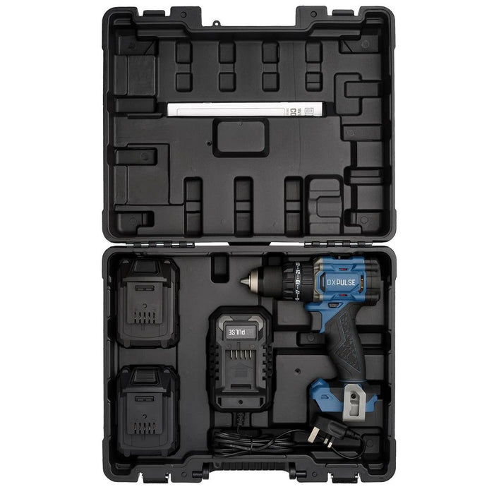 DXPULSE 18V Brushless LCD Display Combi Drill Kit with 2 x 2Ah Batteries (39659)