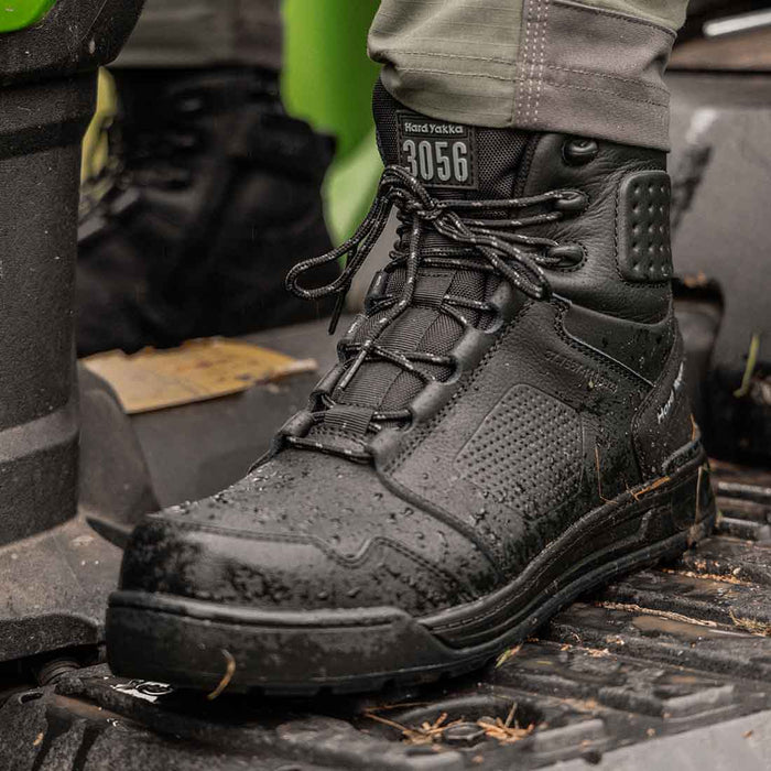 HARD YAKKA 3056 S7S 6" Safety Boots Black