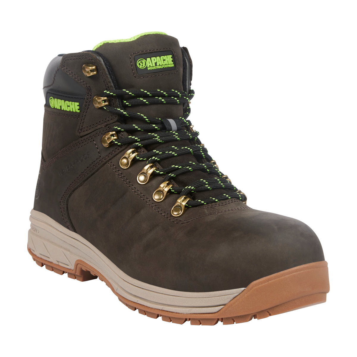 APACHE MOOSE JAW BROWN Brown Leather Boot — Trades Man NI