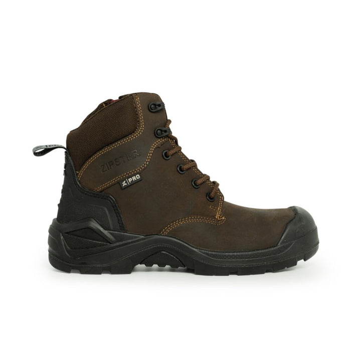 Xpert Pro Zipster S3L Safety Zip-Side Work Boot Brown