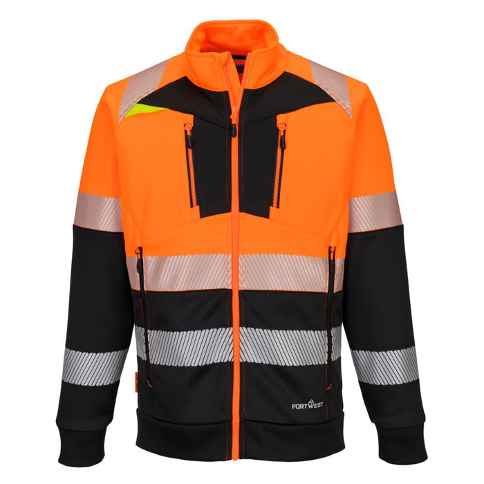 Portwest DX490 - DX4 Hi-Vis Class 1 Funnel Neck Zipped Sweatshirt